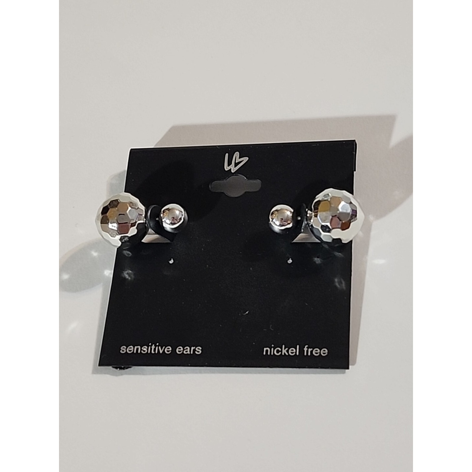 G By Gennaro Disco Ball Style Earrings Silver Double Ball